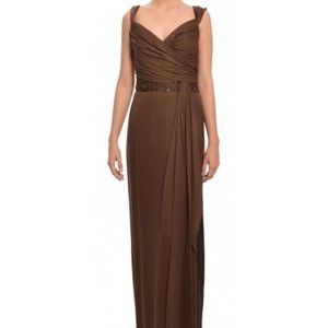 Liancarlo brown silk evening gown. Siz 8